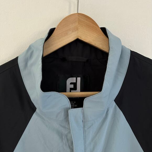 Footjoy DryJoys Long Sleeve‎ Full Zip Jacket Golf Size XLarge Blue Black - Picture 2 of 8